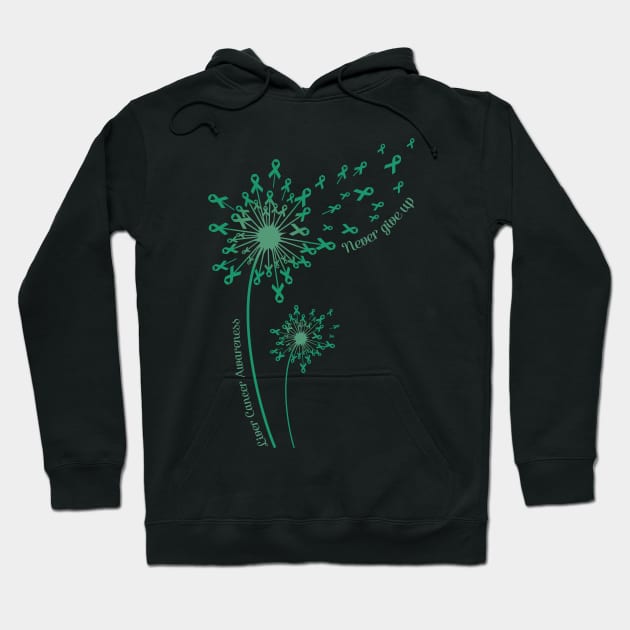 Dandelion Liver Cancer Awareness Never Give Up Hoodie by Elliottda